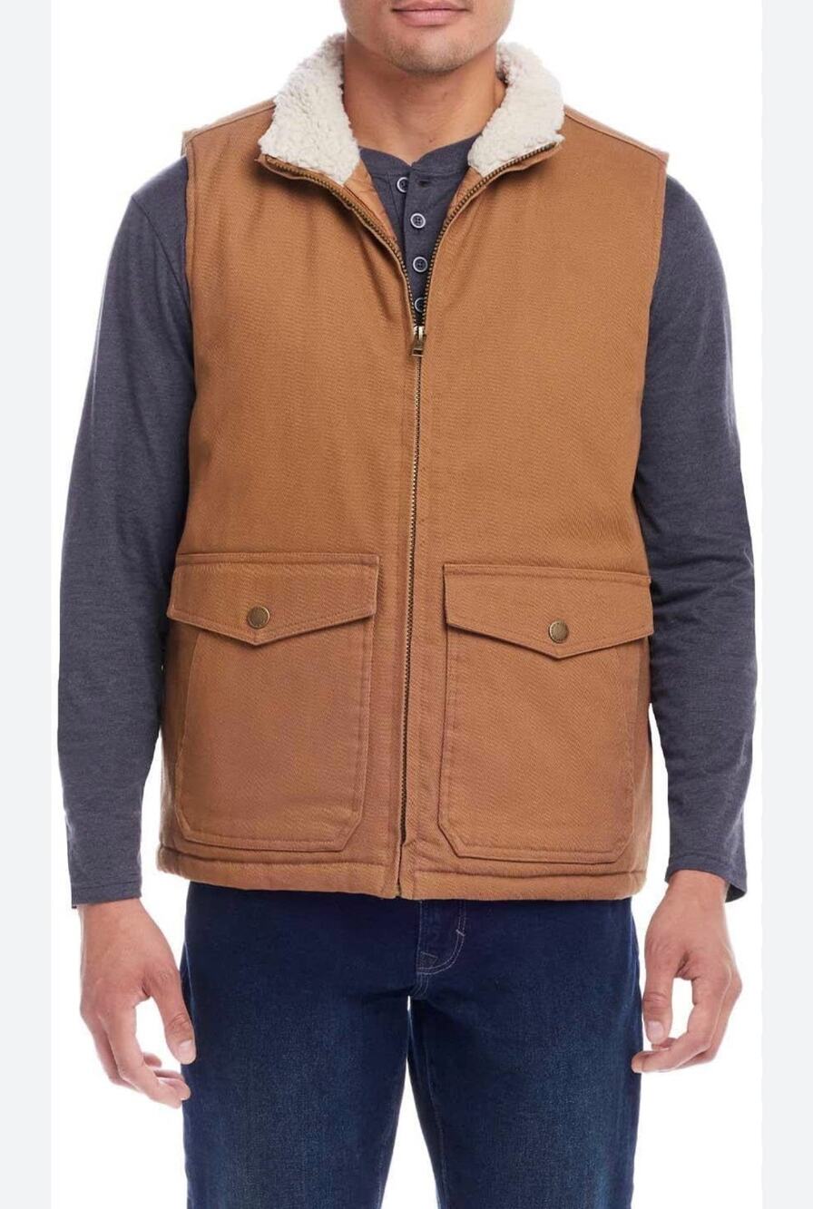 WP Weatherproof Mens Sherpa Collar New With Tags Utility Vest Size XXL